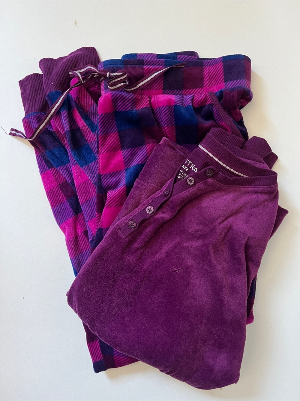 Nautica Velveteen Plaid Joggers and Henley